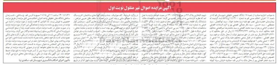مزایده فروش پلاک ثبتی 10546/18 اصلی بخش یک