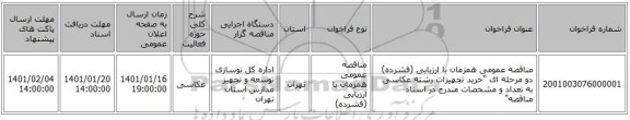 مناقصه عمومی همزمان با ارزیابی (فشرده) دو مرحله ای 