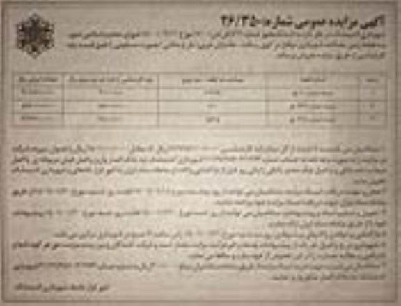 مزایده سه قطعه زمین به صورت مسکونی
