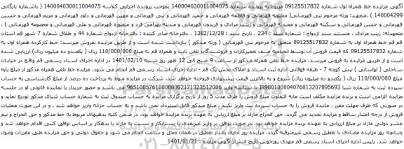 آگهی مزایده خط همراه اول به شماره 09125517832
