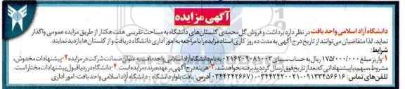 مزایده , مزایده برداشت و فروش گل محمدی