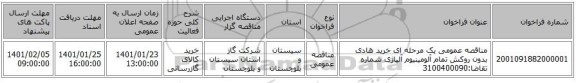مناقصه عمومی یک مرحله ای خرید هادی بدون روکش تمام آلومینیوم آلیاژی شماره تقاضا:3100400090