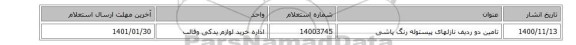 تامین دو ردیف نازلهای پیستوله رنگ پاشی