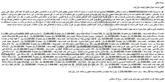 مزایده فروش 1-میکروسکوپ 680 (x600) تعداد:7 دستگاه و...