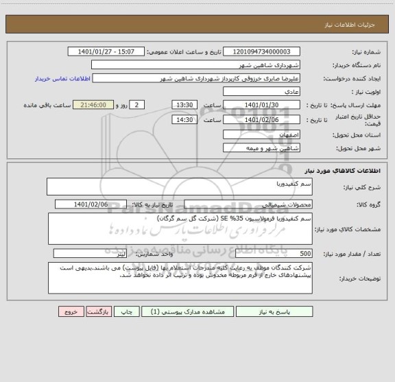 استعلام سم کنفیدوربا 