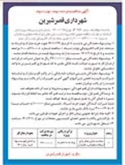 مناقصه، مناقصه مناسب سازی معابر برای استفاده معلولان و جانبازان - مرحله دوم نوبت دوم