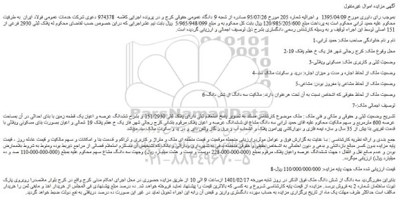 مزایده فروش ملک 