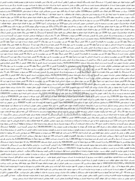 آگهی مزایده ششدانگ اعیان یکدستگاه آپارتمان مسکونی