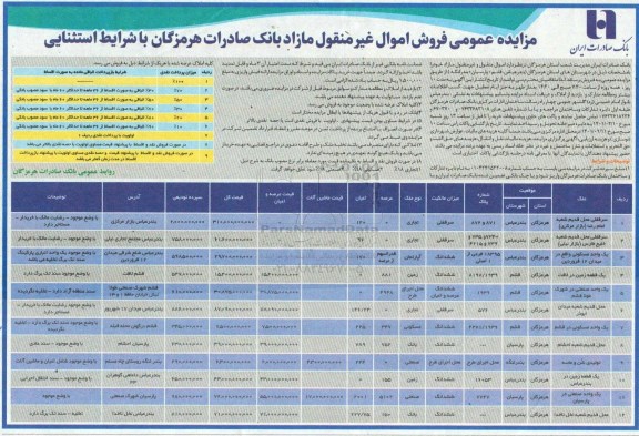 مزایده فروش اموال غیرمنقول مازاد