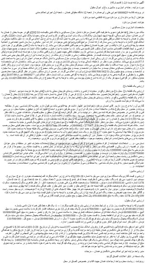مزایده فروش منزل مسکونی با پلاک ثبتی باقیمانده 2292/10
