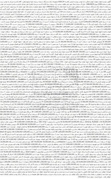 آگهی مزایده تابلو فرش و غیره ..