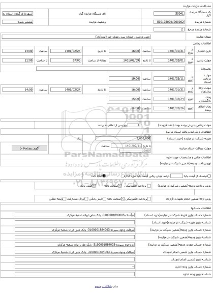 چمن ورزشی خیابان سی متری خور (نوروزآباد)