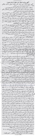 مزایده، مزایده ششدانگ یکباب ساختمان پلاک ثبتی 516 فرعی