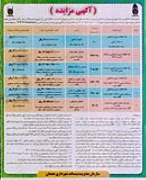 مزایده،  مزایده واگذاری املاک ...