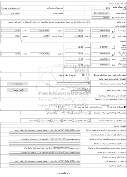اجاره دوباب مغازه کنار درب ورودی آموزش وپرورش شوشتر مبلغ ودیعه ذیل شامل یک مغازه می باشد طبق پیوست