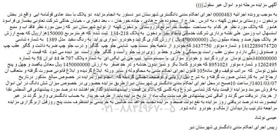 مزایده فروش زمین