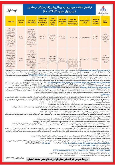 مناقصه حجمی زمانی اداره امور انبار ...
