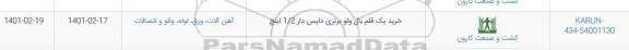 استعلام،استعلام خرید یک قلم بال ولو برنزی دایس دار