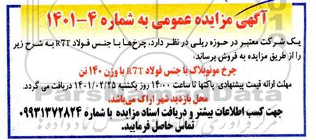مزایده چرخ ها با جنس فولاد R7T