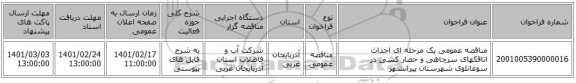 مناقصه، مناقصه عمومی یک مرحله ای احداث اتاقکهای سرچاهی و حصار کشی در سوغانلوی شهرستان پیرانشهر