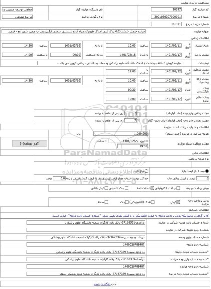 مزایده ، مزایده فروش ششدانگ6 پلاک ثبتی املاک طرویزک،ضیاء آبادو شنستق سفلی،ازگنین،بی آب وزمین شهر آوج - قزوین -مزایده زمین - است