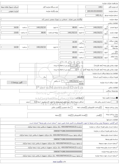 واگذاری زمین تجاری - خدماتی در شهرک صنعتی شمس آباد 