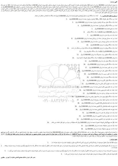 مزایده فروش تعداد سه دستگاه لوپ صاایران(میکروسکوپ) و ...