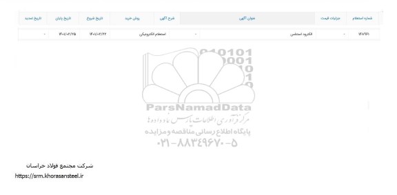 استعلام، استعلام الکترود استنلس 