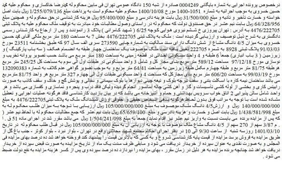 مزایده فروش ملک