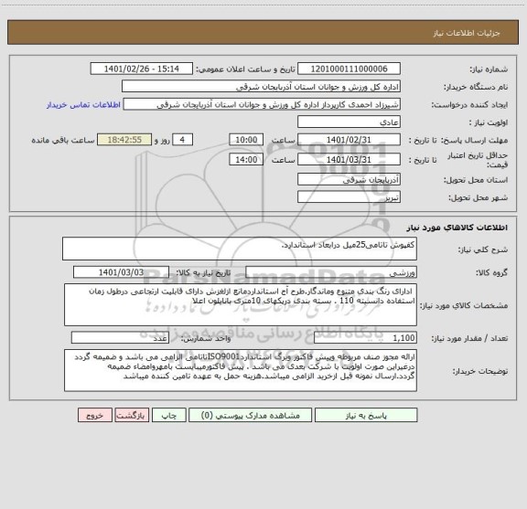 استعلام کفپوش تاتامی25میل درابعاد استاندارد.