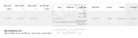 مناقصه خدمات نظارت کارگاهی دیوار پیرامونی 