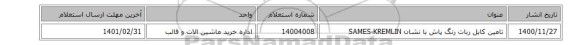 تامین کابل ربات رنگ پاش با نشان SAMES-KREMLIN‎