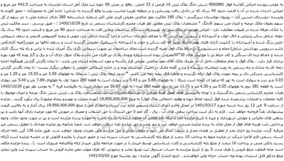 آگهی مزایده شش دانگ پلاک ثبتی 10 فرعی از 23 اصلی