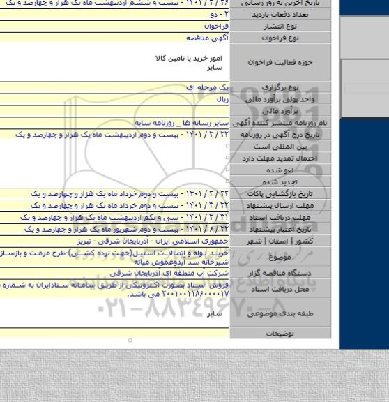 خرید لوله و اتصالات استیل(جهت نرده کشی)-طرح مرمت و بازسازی-نصب در شیرخانه سد آیدوغموش میانه