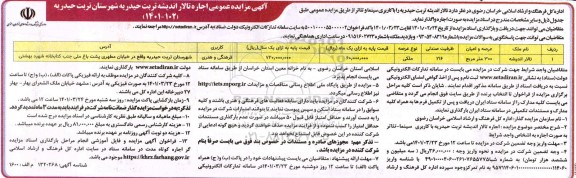 مزایده عمومی اجاره تالار ...