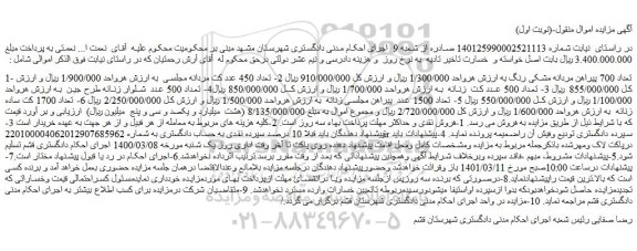 مزایده فروش 1- تعداد 700 پیراهن مردانه مشکی رنگ  و...