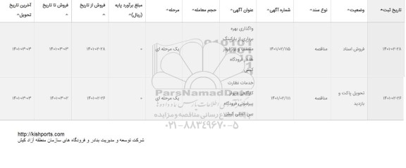 مناقصه خدمات نظارت کارگاهی دیوار پیرامونی فرودگاه بین المللی کیش 