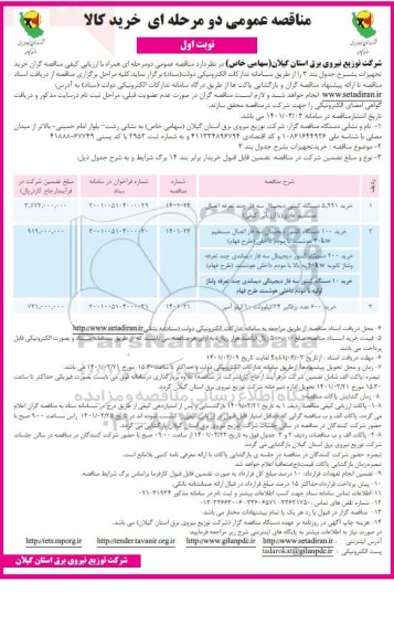 مناقصه عمومی خرید 5.991 دستگاه کنتور دیجیتال سه فاز چند تعرفه اتصال مستقیم... 