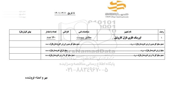 استعلام اورینگ فلزی نازل گازوئیل