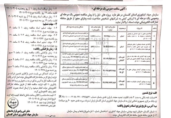 مناقصه واگذاری بخشی از اموارت خدماتی و پشتیبانی ساختمان ها و...