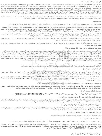 مزایده فروش ملک