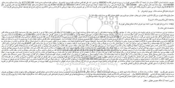 مزایده فروش  پلاک ثبتی شماره 781 فرعی از 4 اصلی بخش 10 به مساحت 322 مترمربع 