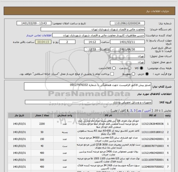 استعلام صدور پیش فاکتور الزامیست جهت هماهنگی با شماره 09127976332