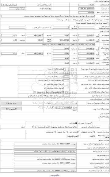 مزایده ، ضایعات شیرآلات و کنتور برنجی فرسوده گروه دو: مبدل گرمایشی مسی فرسوده گروه سه:رادیاتور سوخته فرسوده 