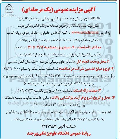 مزایده اجاره مکان بوفه های دانشگاه