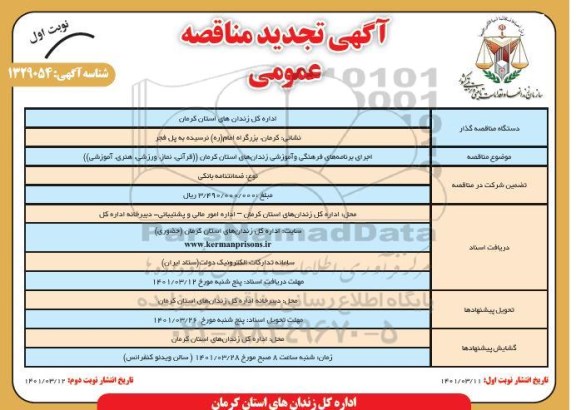 مناقصه احداث شبکه بین روستایی خرده لوکه 