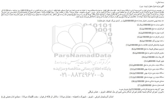 مزایده فروش 1-(1عدد جعبه چوبی مخصوص دمنوش و...
