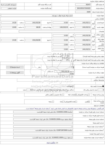 مزایده ، اجاره غرفه بازارچه موقت شهرداری -مزایده مغازه - استان مازندران