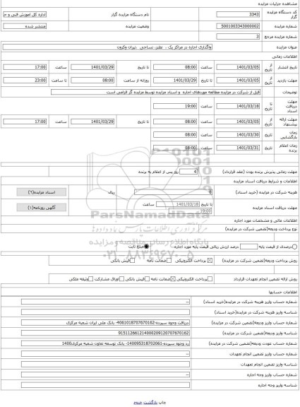 مزایده ، واگذاری اجاره در مراکز یک ،  نطنز، نساجی  ،تیران وکرون