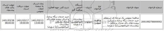 مناقصه، مناقصه عمومی یک مرحله ای استعلام خرید  خدمات برگه برداری و اسکن پرونده های راکد مدارک پزشکی بیمارستان امیرالمومنین(ع) شهرضا